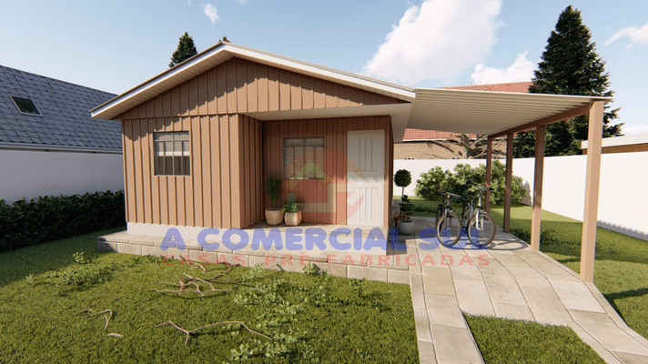 Kit Casa 48 M² Mobiliada (madeira)